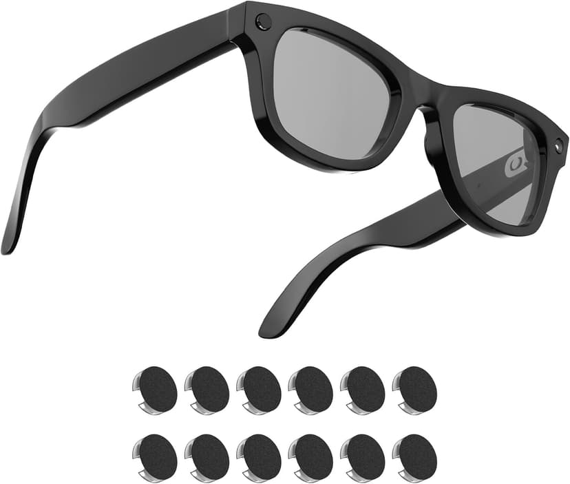 HiBloks LED Light Blocking Stickers Compatible with Ray-Ban Meta Wayfarer/Skyler/Headliner/Oakley Meta HSTN Accessories, Blackout LED Covers for Rayban Meta Gen 2, Low-Tack Restickable Sticker (12Pcs)