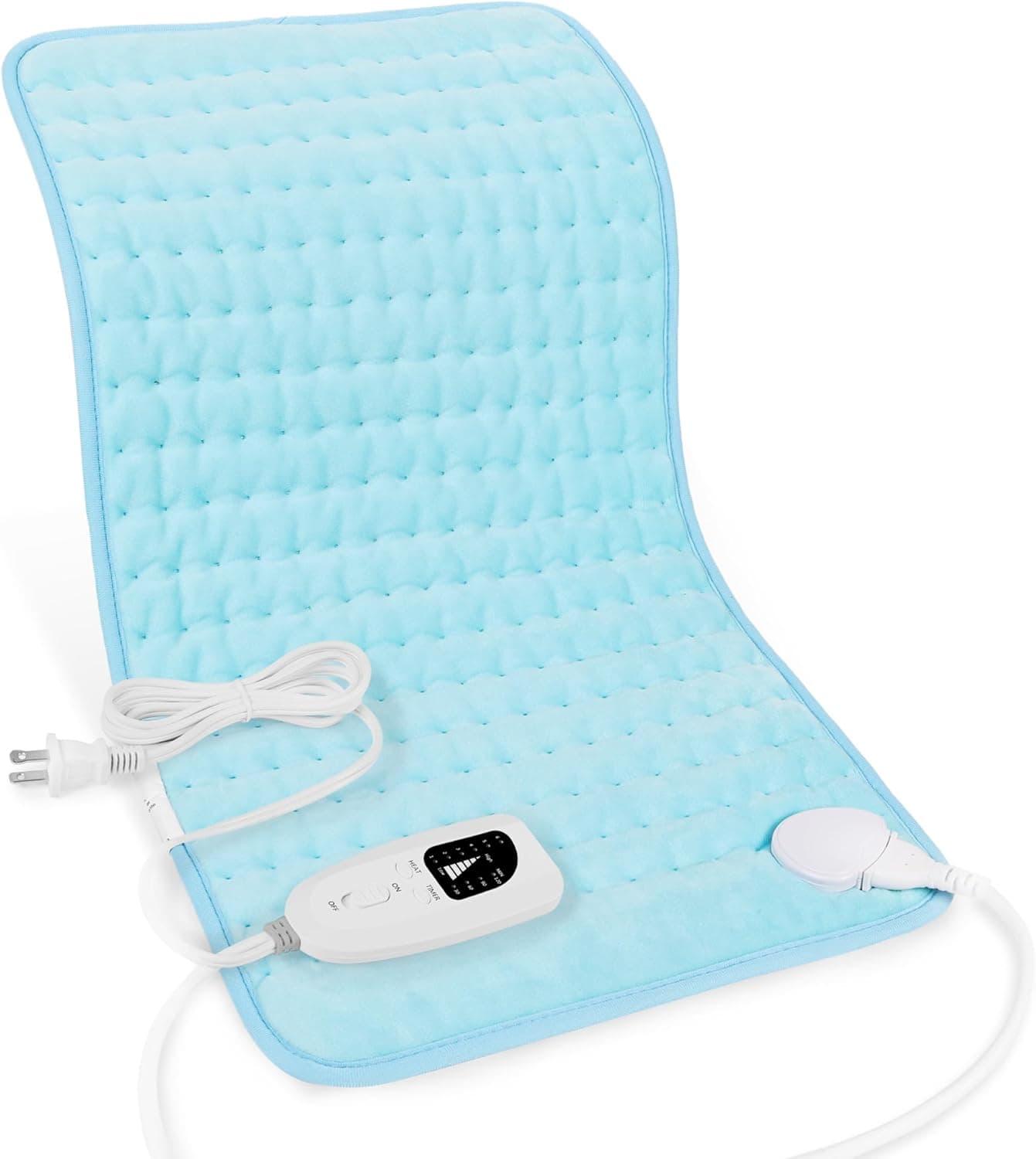 Deepsoon Heating Pad,Electric Heating Pads for Back,Neck,Abdomen,Moist Heating Pad for Shoulder,Knee,Arms,Legs,Dry/Moist Heat & Auto Shut Off,Birthday Gifts for Men and Women,Light Blue,24x12 Inch