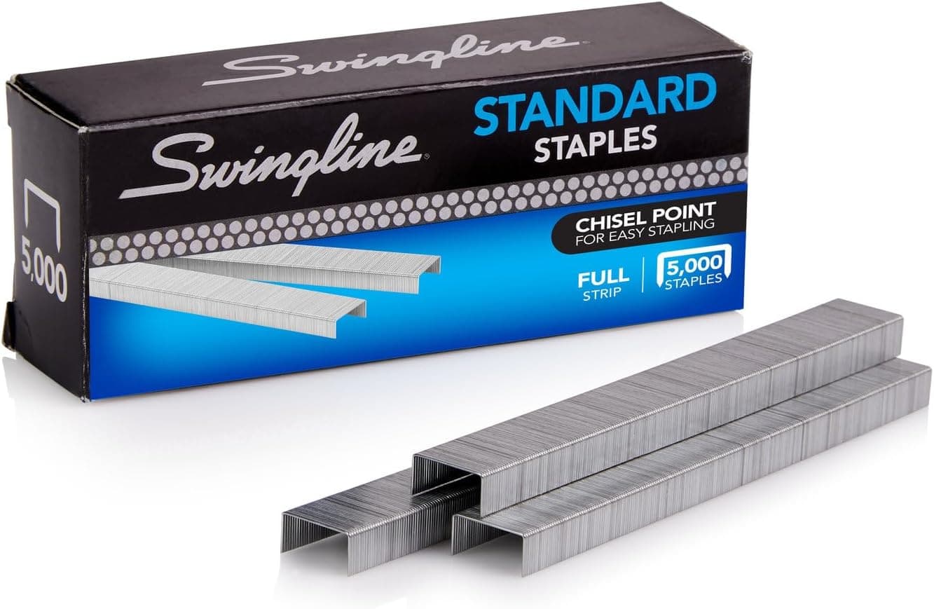 Swingline® Standard Staples, 1/4", Full Strip, Box of 5,000
