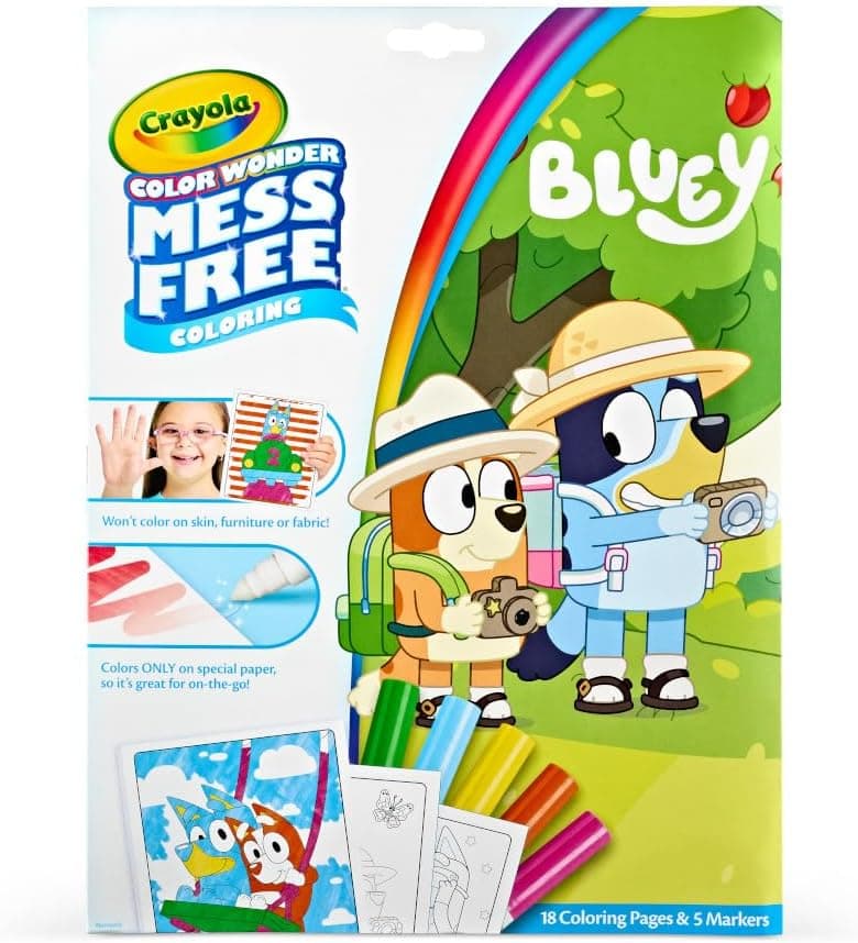 Crayola Bluey Color Wonder Coloring Set, 18 Bluey Coloring Pages, Toddler Stocking Stuffer, Holiday & Christmas Gifts for Kids, Mess Free Coloring for Toddlers, Toys & Games