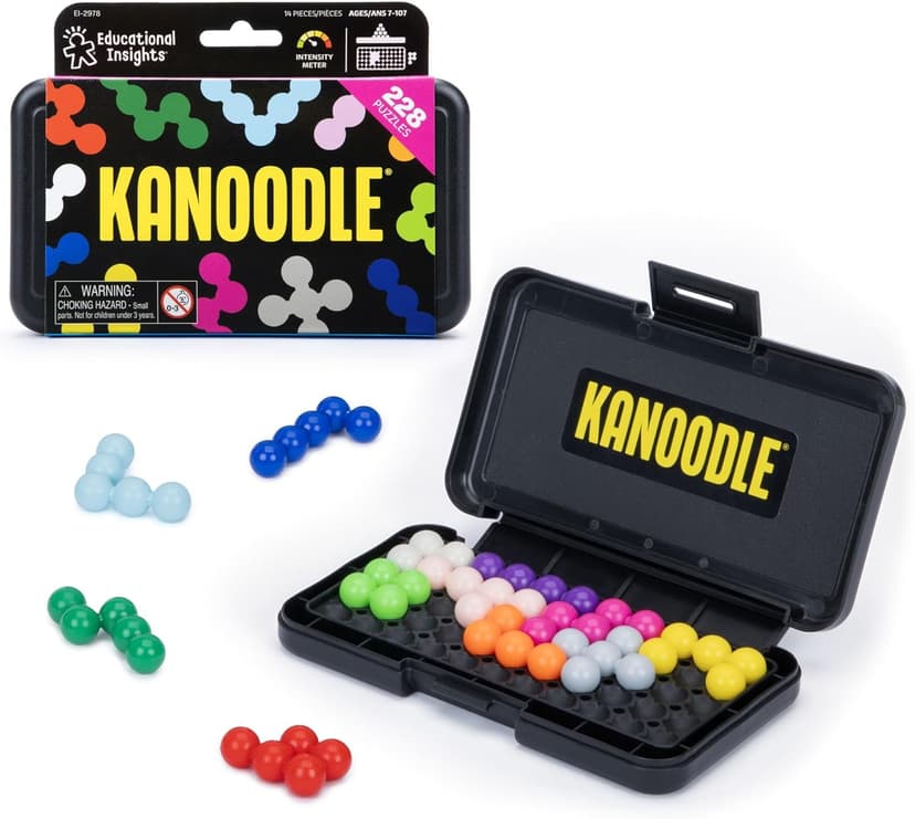 Educational Insights Kanoodle - Original 3D Brain Teaser Puzzle, Single Player Mind Challenge Toys, Handheld Travel Games, Challenging Logic Puzzles and Gifts for Kids, Teens & Adults Ages 7+