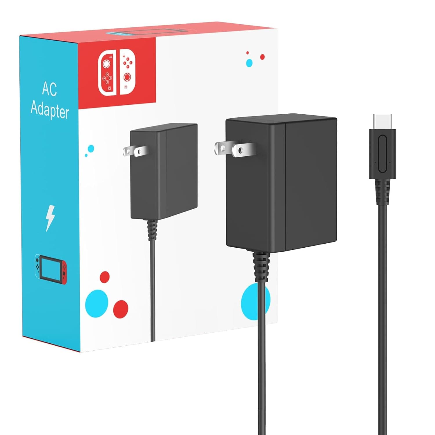 MARSDOCK 45W Charger for Nintendo Switch - 15V 2.6A AC Adapter Fast Charging with 5FT USB C Cord - Compatible with Switch Lite, OLED, Steam Deck - Support TV Mode