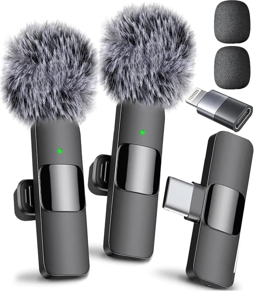 Mini Mic Pro (Latest Model) - Professional Wireless Microphone for iPhone, iPad, Android, Lavalier Microphone for Video Recording - iPhone Mic Crystal Clear Recording with USB-C for Content Creators