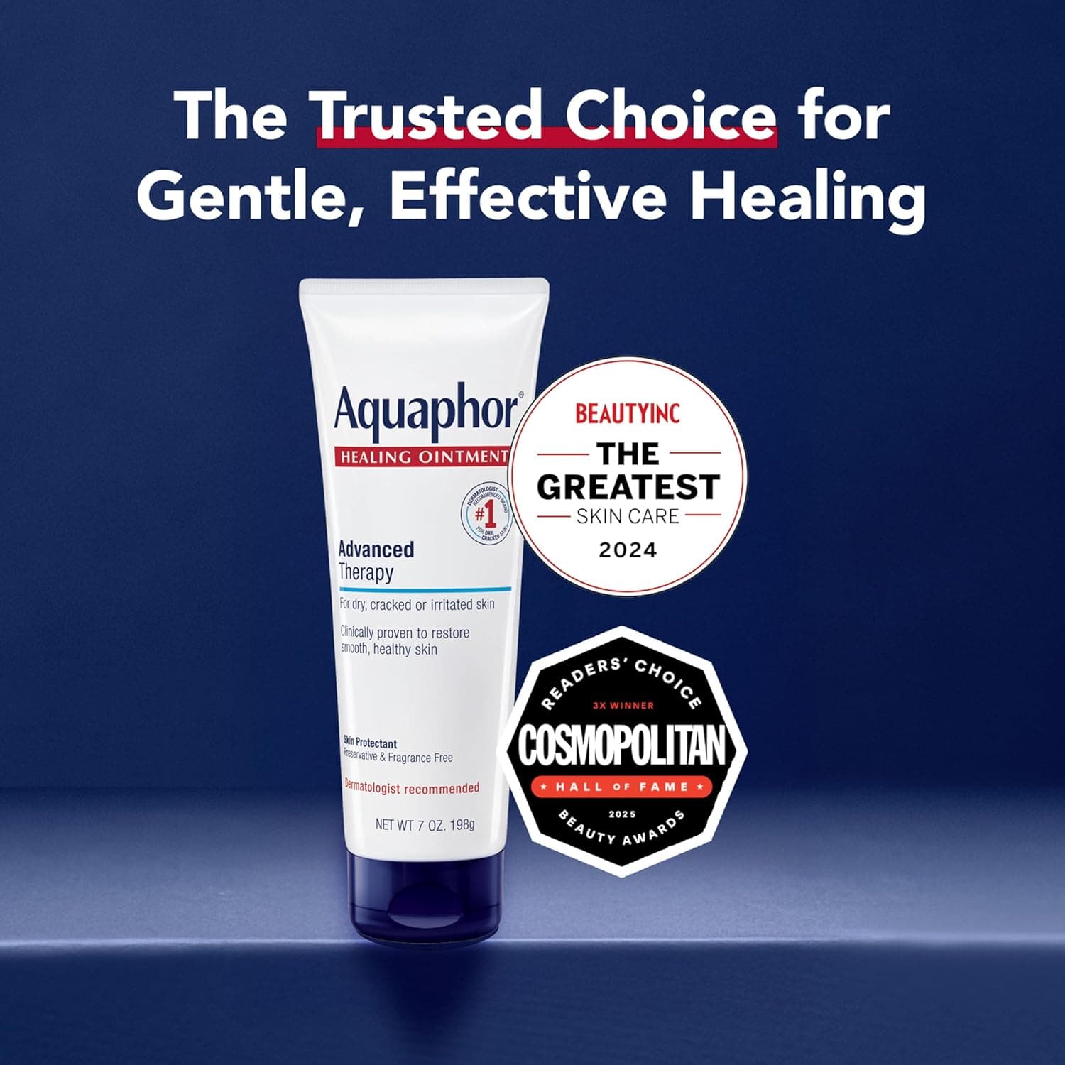 Aquaphor Healing Ointment Advanced Therapy Skin Protectant, Dry Skin Body Moisturizer, 7 Oz Tube