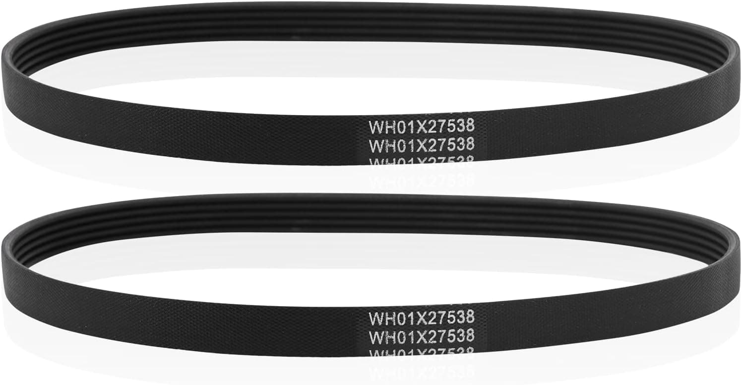 2pcs WH01X27538 Washer Drive Belt Replacement, Compatible with GE Washing Machines Replaces Parts AP6328256 PS12299369 4587903 290D1101P005 (Black)
