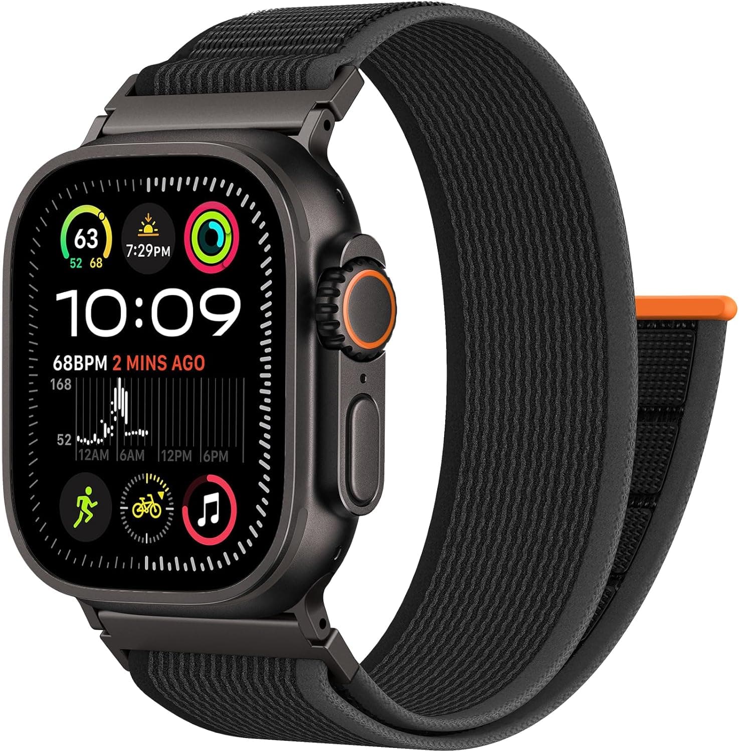 Trail Loop Nylon Sport Band Compatible with Apple Watch Ultra 2 Band for Men 49mm 46mm 45mm 44mm 42mm, Rugged Breathable Sport Adjustable Strap for iWatch Bands Ultra 3 Series 11/10/9/8/7/6/SE/5/4/3