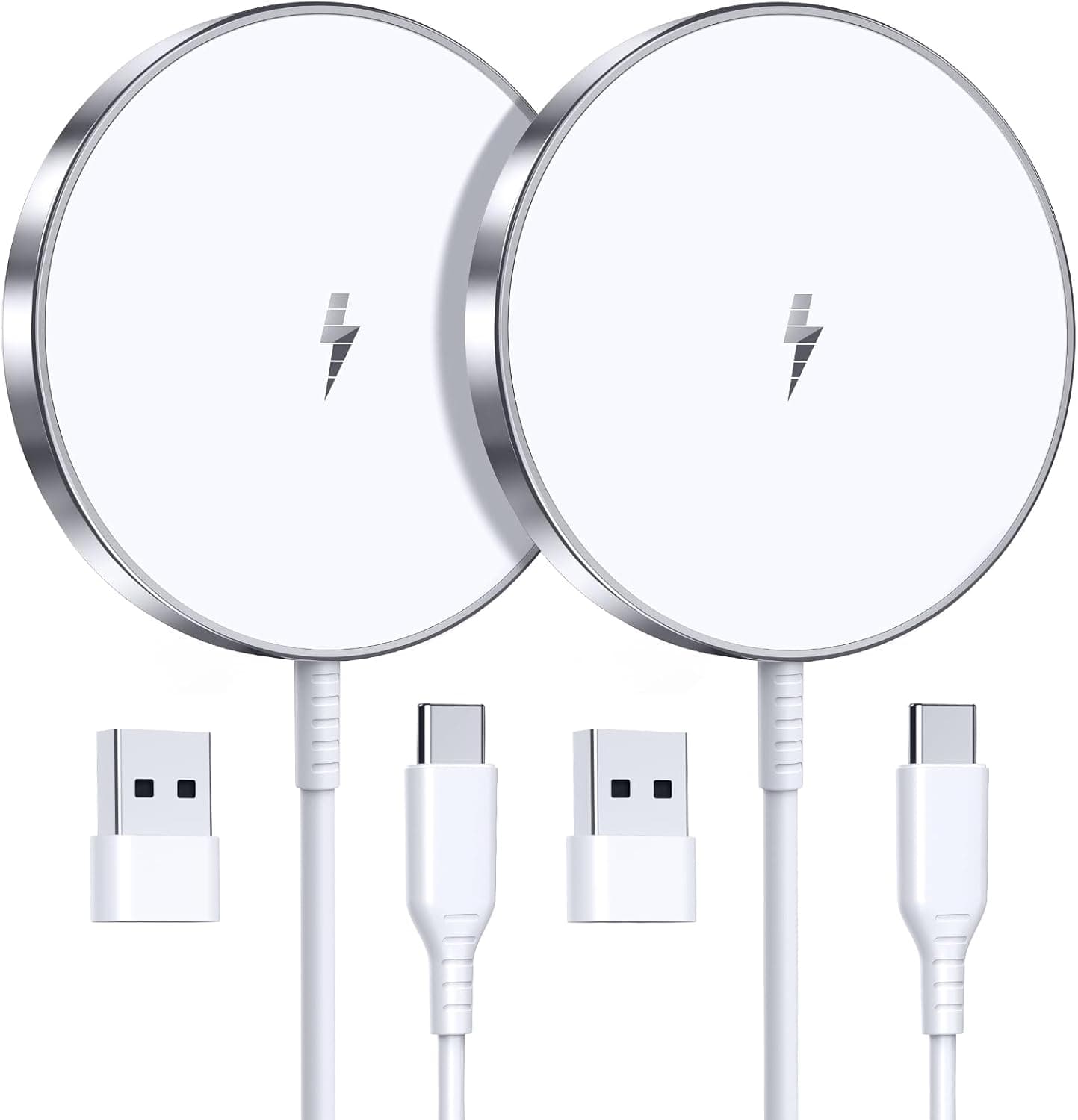 Magnetic Wireless Charger 15W Fast Mag Safe Charger for Cell iPhone 17 Pro Max/17 Pro/17 Air/17/16/15/14/13/12 Series 2 Pack Charging Pad for AirPods 3/2/Pro 2/Pro Mag-Safe Original Replacement