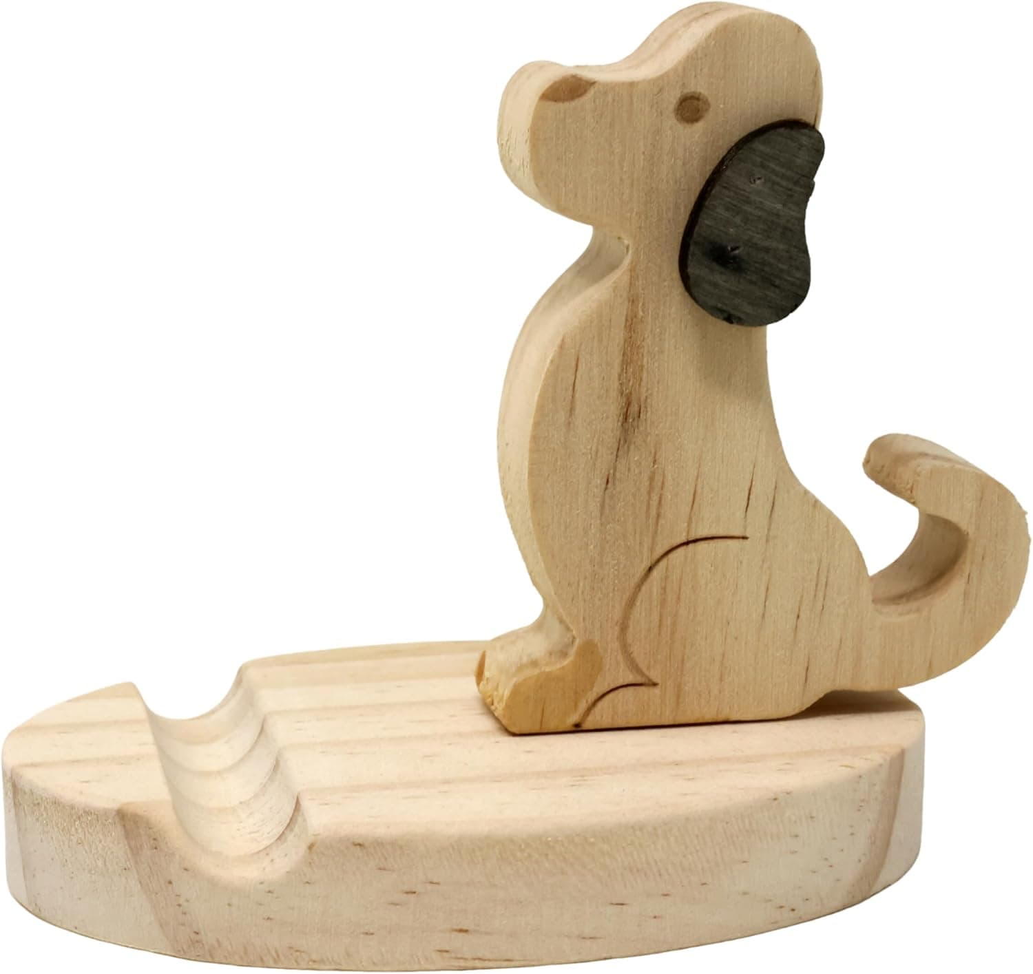 yueton 1 Pack Cute Dog Cellphone Holder Kawaii Animal Cell Phone Holder Unique Wooden Smartphone Desk Holder Adorable Desk Ornament for Office Home