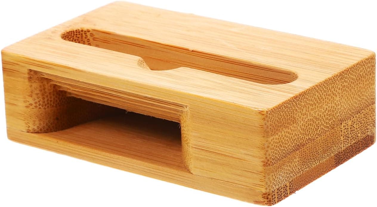 Bamboo Wood Phone Holder Stand with Sound Amplifier Desktop Stand for Enhanced Audio Experience Unique Grain Design for Music Video Enjoyment