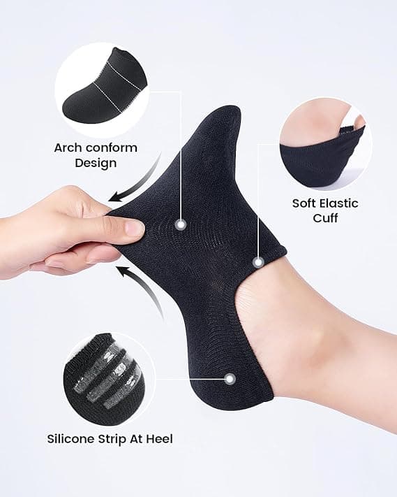 IDEGG No Show Socks Women & Men Low Cut Ankle Short Athletic Running Casual Invisible Liner Socks
