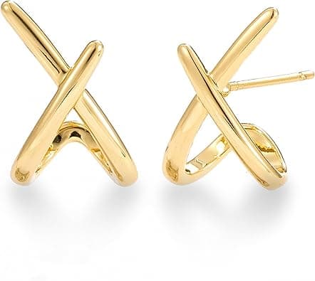 Gold Earrings for Women Trendy,14K Gold Stud Earrings Dainty Earrings Simple Minimalist Gold Earrings Hypoallergenic Earring for Women Gifts