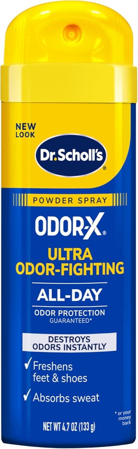Dr. Scholl’s Odor-X ODOR-FIGHTING Spray-Powder // All-Day Odor Protection and Sweat Absorption - Packaging May Vary
