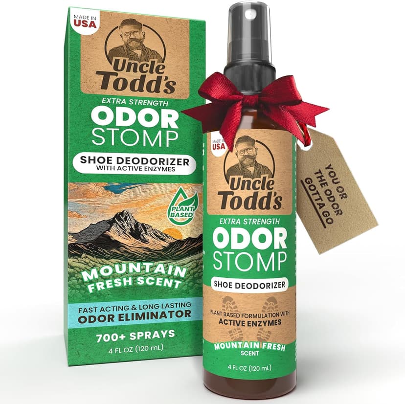Uncle Todd's Shoe Deodorizer Spray - Proven & Powerful Enzyme Formula Spray for Shoe Odor Elimination in All Footwear (Mountain Fresh)