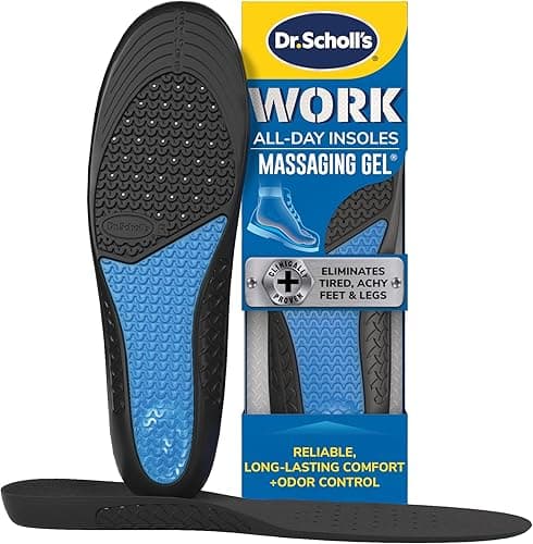 Dr. Scholl's Work All-Day Superior Comfort Insoles with Massaging Gel - Designed for Men & Women with Hard-Working Feet, Eliminates Sore Muscles and Tired Legs, Arch Support Inserts with Odor Control